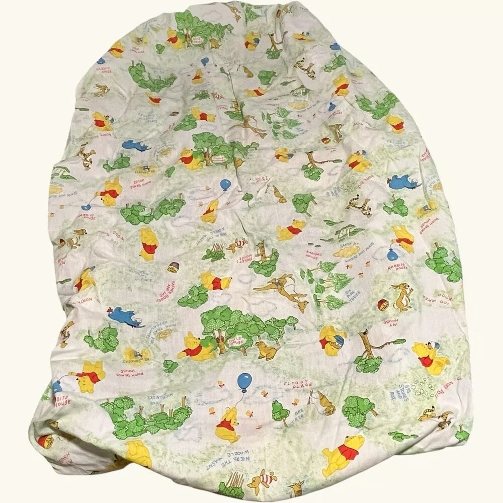 Vintage Winnie the Pooh Handmade Crib Sheet Walt Disney Fabric Nursery Piglet